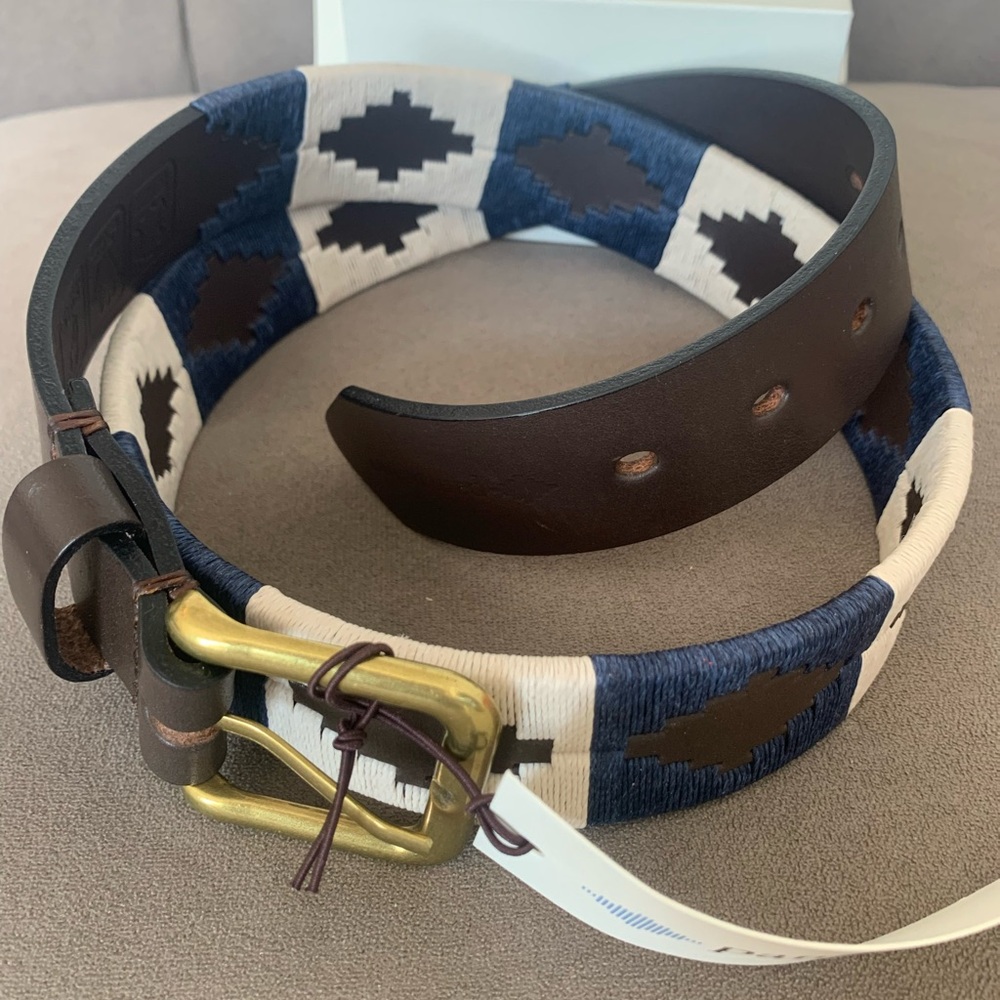Pampeano Dark Brown and Blue Belt